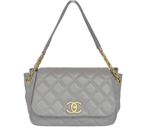 Best Chanel Lambskin Leather Flap Bags A50360 Grey On Sale